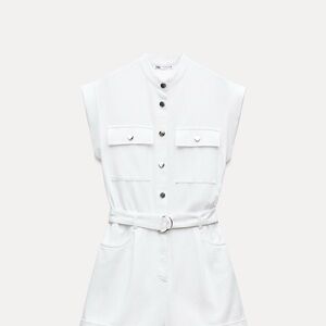 Zara New Button-Up Jumpsuit